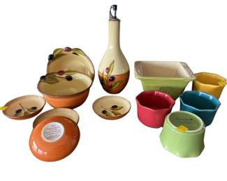 Colorful Contemporary Pottery Marcela & Olive Oil Dispenser Bowls
