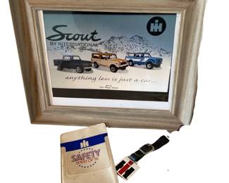 IH International Harvester Memorabilia Framed Scout Print Key Luggage Tag Pocket Protector