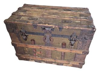Drucker Steamer Trunk 1897 Wooden Chest Antique