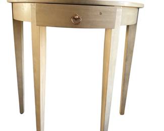 Half Round Wood Table 1 Drawer Ivory Pine Finish