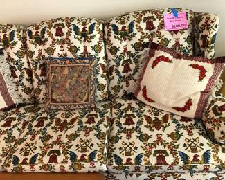 Liberty Bell print couch