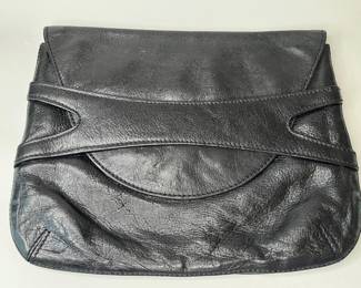 Barneys New York Leather Clutch In Black
