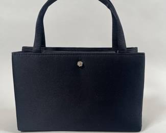 Kate Spade Black Fabric Top Handle Evening Bag
