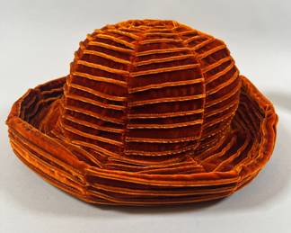 HATS SJ . Maughan Of London Velvet Hat In Orange