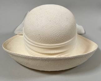 Importina Woven Hat With Silk Tie Sash In Cream
Lot #: 165