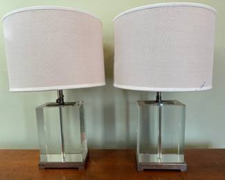 Pair Of Visual Comfort Thomas O' Brien Collection Small Crystal Block Table Lamps
Lot #: 45