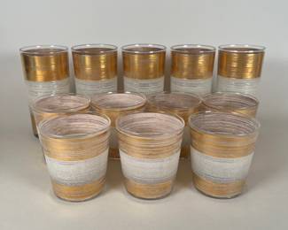 Textured Gold And White Glasses (12)