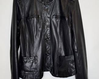 Kenneth Cole, Womens Size Small Cropped Black Leather Jacket
Lot #: 143