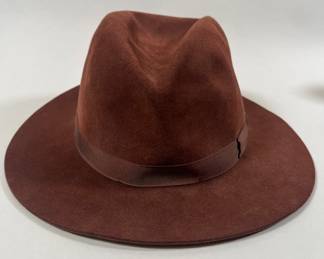 Fiorentino Size Large 100% Fur Felt Hat In Brown, Made In Italy
