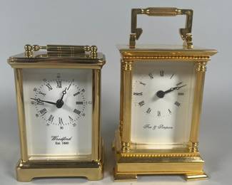 Fox & Simpson And Woodford Brass Carriage Clocks
