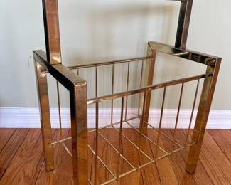 Retro 80s Brass Magazine Rack