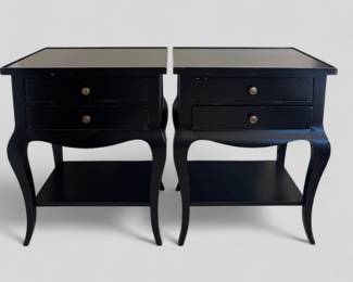 Pair Of Century Destinations Black End Tables Or Bedside Tables