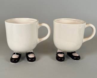 Pair Of Fitz And Floyd Footed Mugs