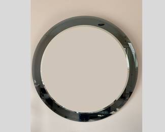 Frameless Beveled Edge Round Mirror