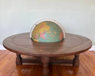 Vintage Wood Globe Coffee Table