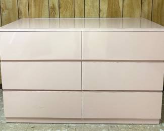 Retro 1980s Pink Formica Dresser/Chest Of Drawers
