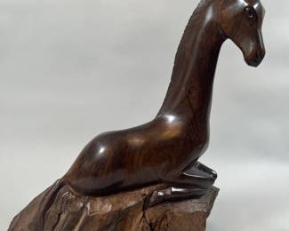 Carved Mahogany Giraffe