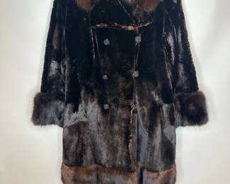 Seal And Sable Fur 3/4 Length Coat