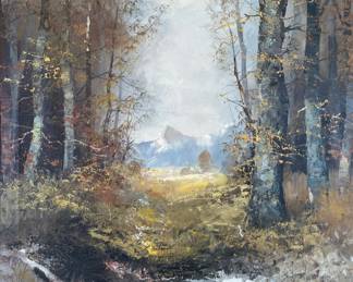 Dernfuer, Trees In A Landscape, Oil On Canvas
