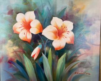 Hamilton, Lilys, Acrylic On Canvas
