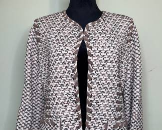 St. John Couture Size 8 Jacket In Brown And Cream