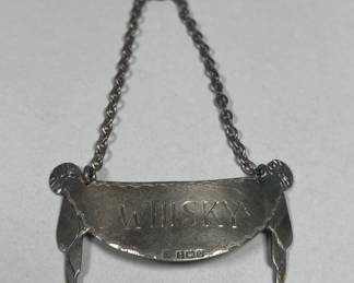 Sterling Silver Whisky Decanter Tag, 0.34 Ozt
