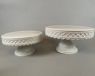 Two Williams Sonoma Ivory Cake Stands