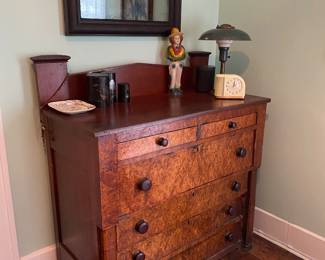 Wooden burlwood dresser