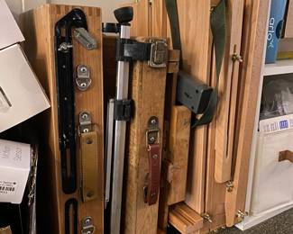 Painting easels and supplies