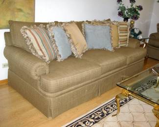 Sofa: 98" x 44" deep x 36" floor to top back of cushions $495&nbsp; Please contact Diana via text or phone 708-670-2189 to arrange&nbsp;payment or with any questions.&nbsp;