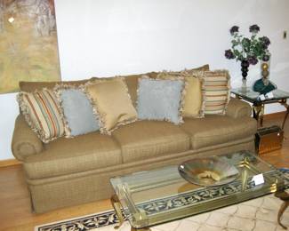 Sofa: 98" x 44" deep x 36" floor to top back of cushions $495&nbsp; Please contact Diana via text or phone 708-670-2189 to arrange&nbsp;payment or with any questions.&nbsp;