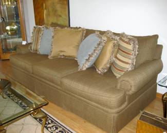 Sofa: 98" x 44" deep x 36" floor to top back of cushions $495&nbsp; Please contact Diana via text or phone 708-670-2189 to arrange&nbsp;payment or with any questions.&nbsp;