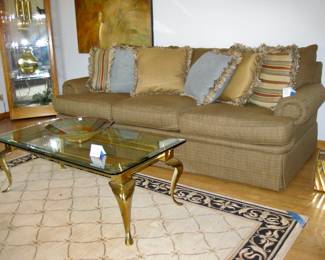 Sofa: 98" x 44" deep x 36" floor to top back of cushions $495&nbsp; Please contact Diana via text or phone 708-670-2189 to arrange&nbsp;payment or with any questions.&nbsp;