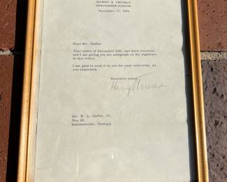 President Harry Truman Autograph