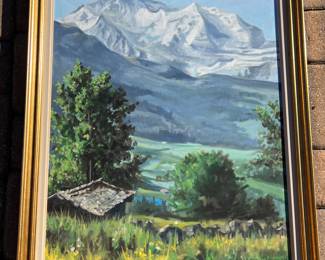 Dorothy Hoeschen (GA, 20th/21st C), Trees on the Hudson, 1973, Oil Canvas, signed and dated lower right. Great North Georgia Artist 