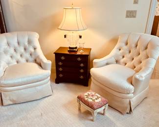 Luxurious Sherrill Occasional Chairs with a petite Hammary Furniture Chest