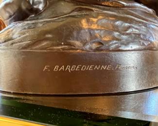 Foundry stamp of "F. Barbedienne Fondeurs"
