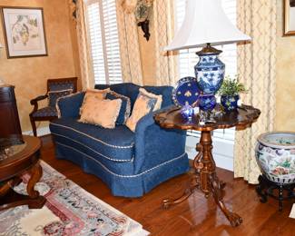 Blue Sofa is Sherrill Furniture Company.