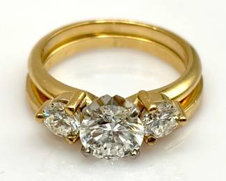 14K Gold Brilliant Diamond Wedding Ring Set