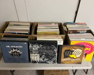 Large collection of vinyl LPs.