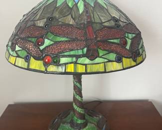 Tiffany-style dragonfly lamp.
