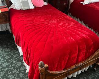 One of two matching twin beds by The Tobey Furniture Co. (Chicago/New York).