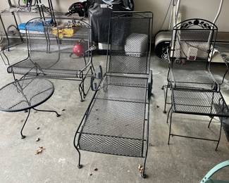 Set of metal patio furniture, Woodard or similar.
