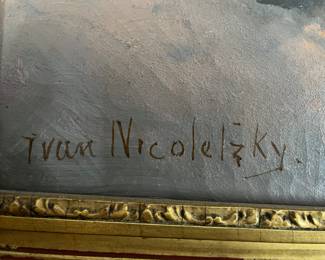 Signature of Russian artist Ivan Nicolelzky.