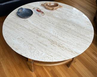 MCM marble-top coffee table.
