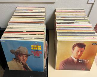Large collection of vinyl LPs.