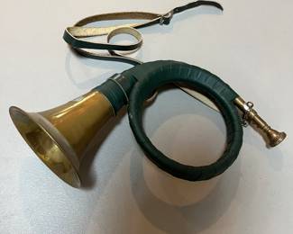 Vintage German Furst-Pless brass hunting horn.