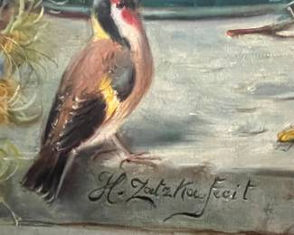 Signature on Hans Zatzha (1859-1945) painting.