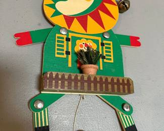 Vintage German pull-string wooden toy