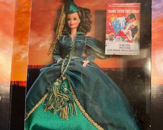 Assortment of Barbie Dolls including Gone With The Wind